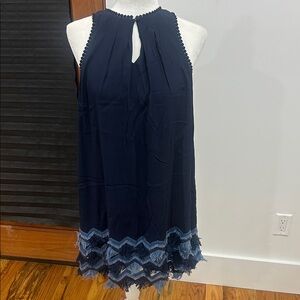 Maeve Midnight Blue Dress with Fringe Detail